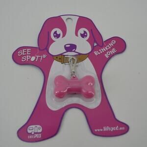 See Spot! Blinking Bone Barbie Pink Dog Pet Accessory for collar